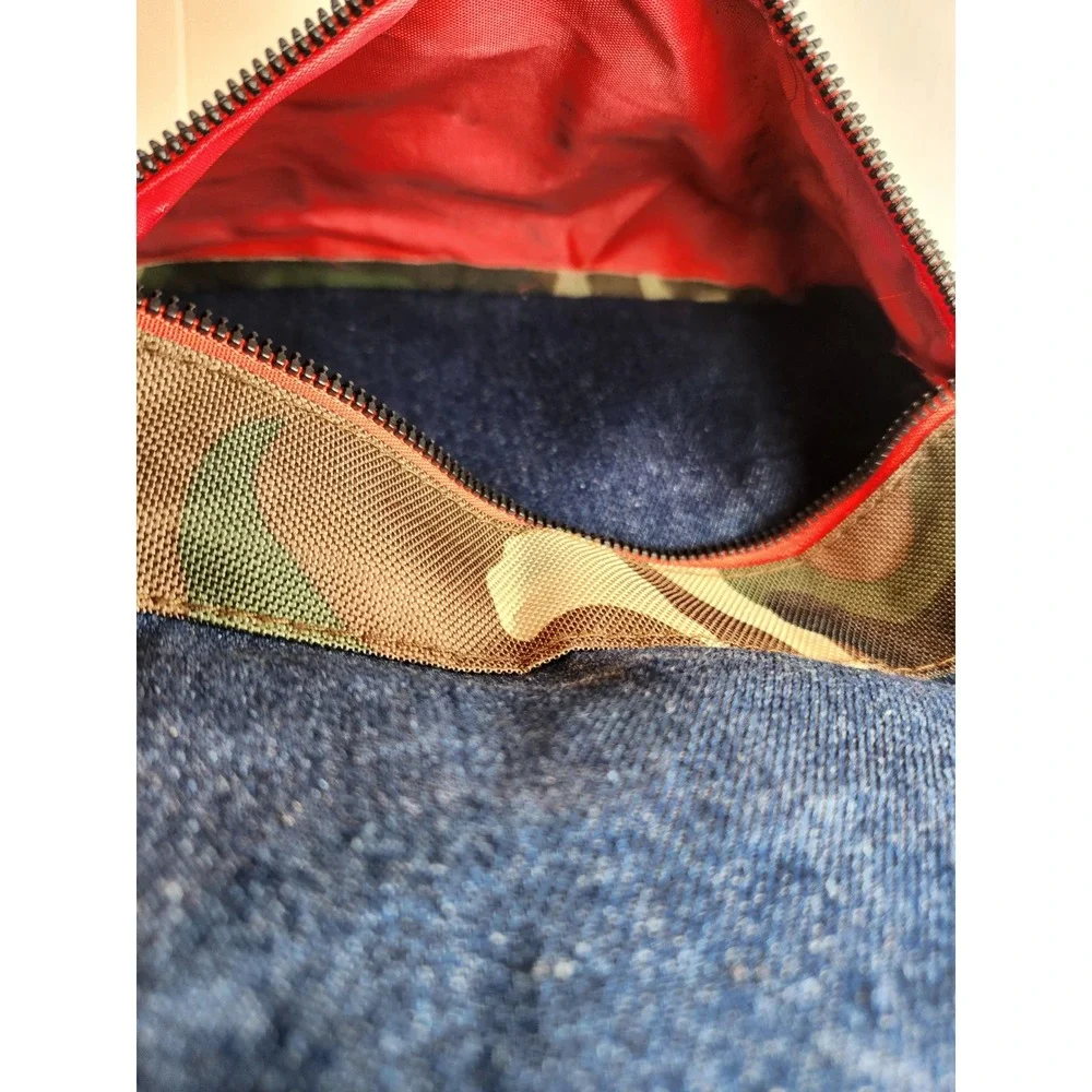 Kimes Ranch Jeans Denim Camo Backpack Blue Red Western School Bag Laptop Sleeve